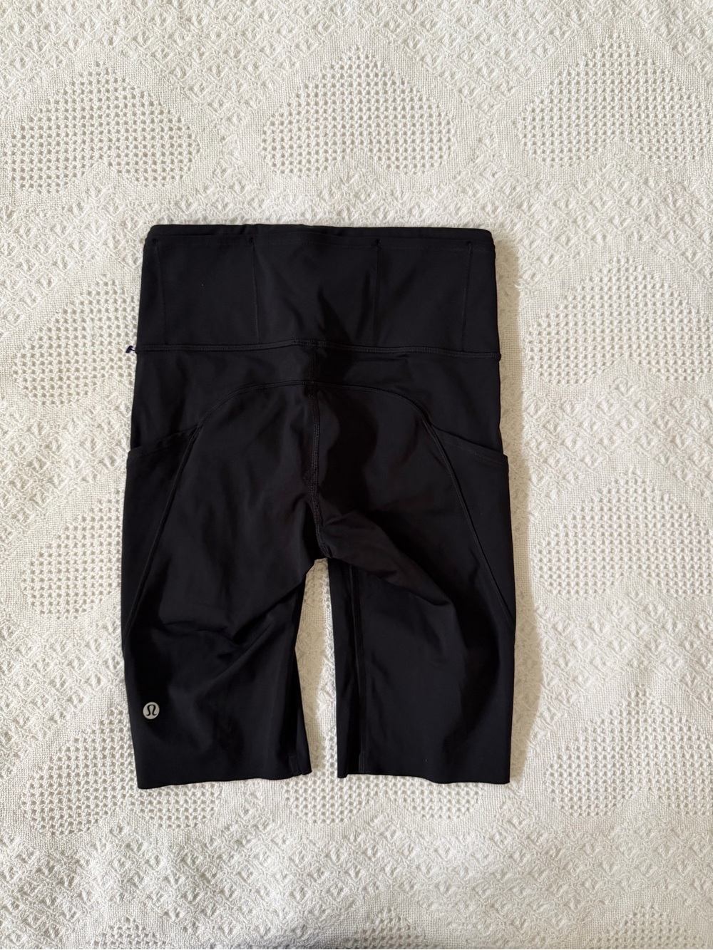 lululemon athletica Black Performance Shorts with Purple Tag Mark